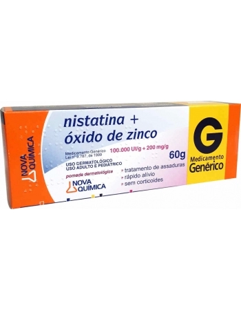 NISTATINA+OXIDO DE ZINCO 100MUI+200MG POM C/60G
