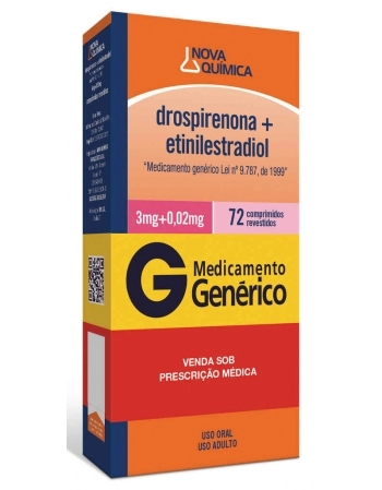 DROSPIRENONA+ETINILESTRADIOL 3+0,02MG C/72