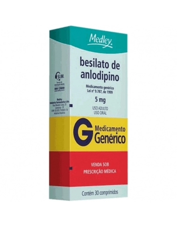BESILATO ANLODIPINO 5MG C/30 COMP