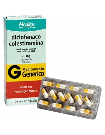DICLOF COLESTIRAMINA 70MG C/20 COMP