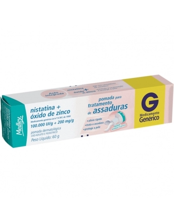 NISTATINA+OXIDO DE ZINCO 100.000UI+200MG POM DERM C/60G