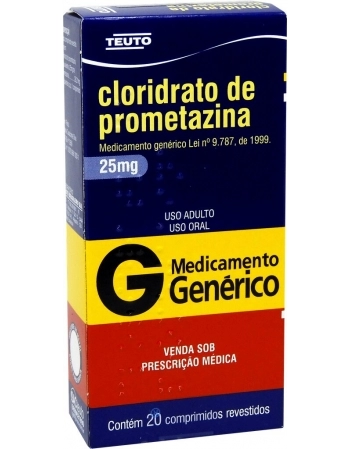 CLOR PROMETAZINA 25MG C/20 COMP