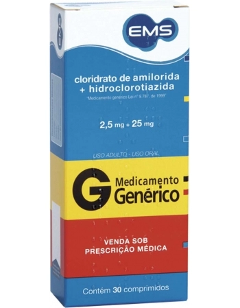 CLOR AMILOR+HIDRO 2,5/25MG C/30 COMP