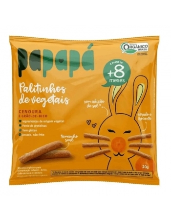 BISCOITO INFANTIL PAPAPA ORGANICO CENOURA 16X20G
