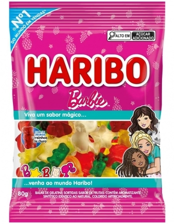BALA DE GELATINA BARBIE FRUTAS SORTIDAS 12X80G