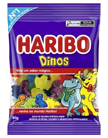 BALA DE GELATINA DINOS 12X80G
