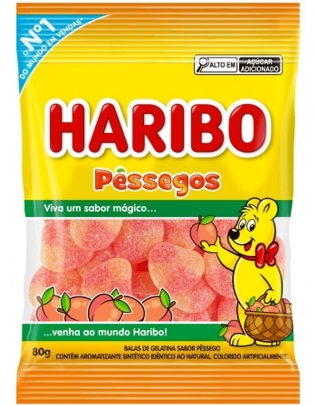 BALA DE GELATINA PESSEGO 12X80G