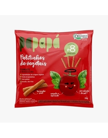 BISCOITO INFANTIL PAPAPA ORGANICO TOMATE/MANJERICAO 16X20G