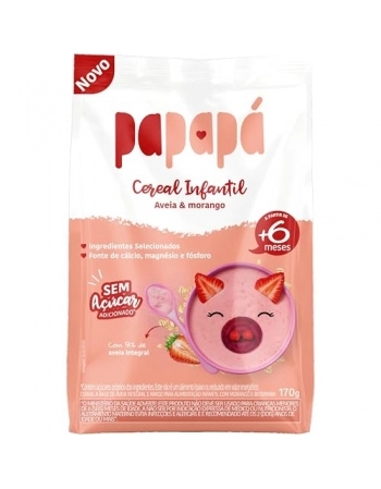 CEREAL INFANTIL SACHE PAPAPA AVEIA MORANGO 12X170G