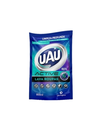 LAVA ROUPAS LIQUIDO UAU ACTIVE 18X800 ML
