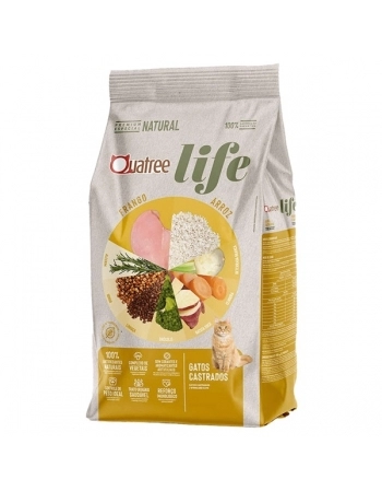 QUATREE LIFE GATOS CASTRADOS FRANGO SC 3KG