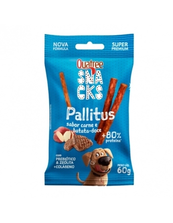 QUATREE SNACKS PALLITUS SABOR CARNE E BATATA DOCE 20X60G