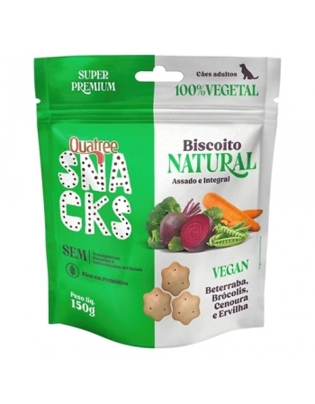 QUATREE SNACKS BISCOITO NATURAL VEGAN 30X150G