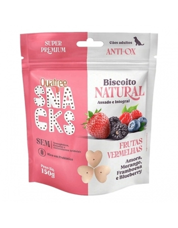 QUATREE SNACKS BISCOITO NATURAL FRUTAS VERMELHAS 30X150G
