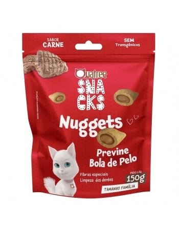 QUATREE SNACKS NUGGETS GATOS BOLA DE PELO CARNE 6X150G