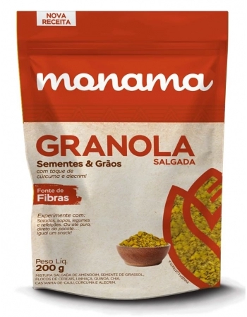 GRANOLA SALGADA MONAMA ALECRIM E CURCUMA S/GLUTEN 10X200G