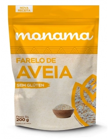 FARELO DE AVEIA MONAMA SEM GLUTEN SAUDAVEL 12X200G