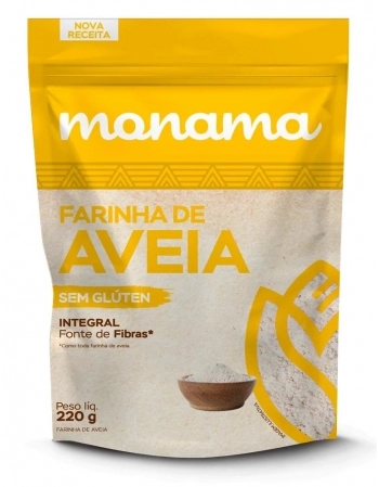 FARINHA DE AVEIA MONAMA SEM GLUTEN 12X220G - RDC