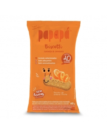 BISCOITO INFANTIL PAPAPÁ BISCOTTI COM LARANJA E CENOURA 12X60G
