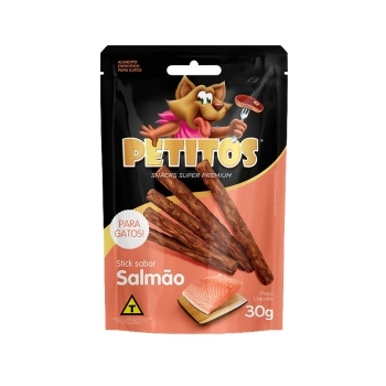 STICK PARA GATO SABOR SALMÃO PETITOS 60X30G