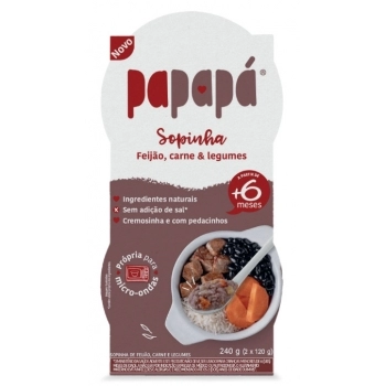 SOPINHA PAPAPA FEIJÃO CARNE LEGUMES 6X240G