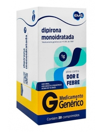 DIPIRONA MONO 1G C/20 COMP