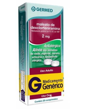 MAL DEXCLORFENIRAMINA 2MG C/20 COMP